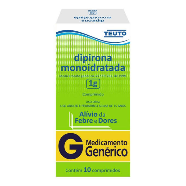 Dipirona Monoidratada Teuto 1g com 10 comprimidos